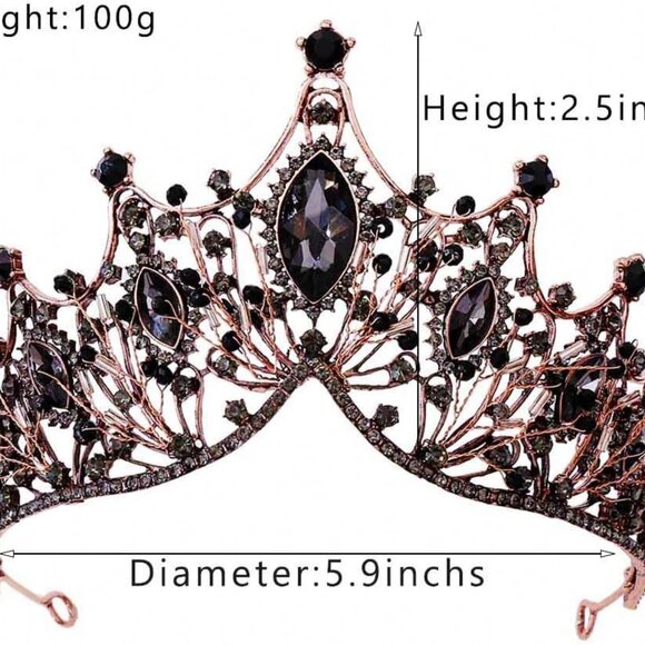 Baroque Queen Crowns Crystal Wedding Crowns and Tiaras Rhinestones Costume Tiara - Picture 7 of 8